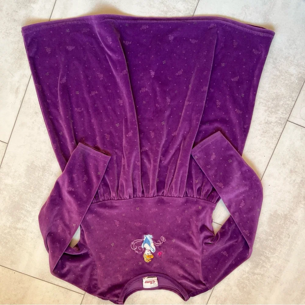 Disney vintage y2k purple Princess Velvet Dress long sleeve size‎ 7/8